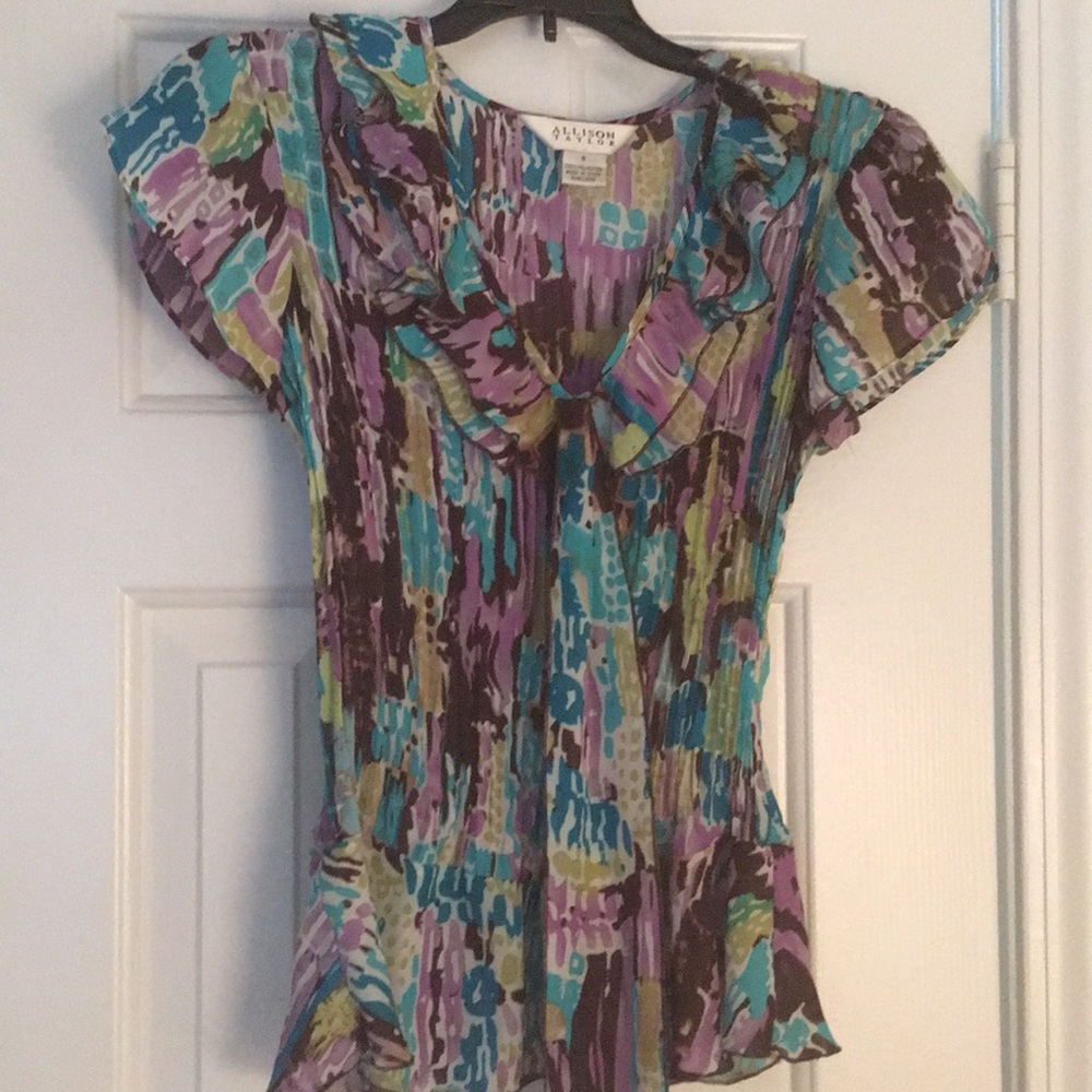 Allison Taylor Ruffled Multi-Colored Top